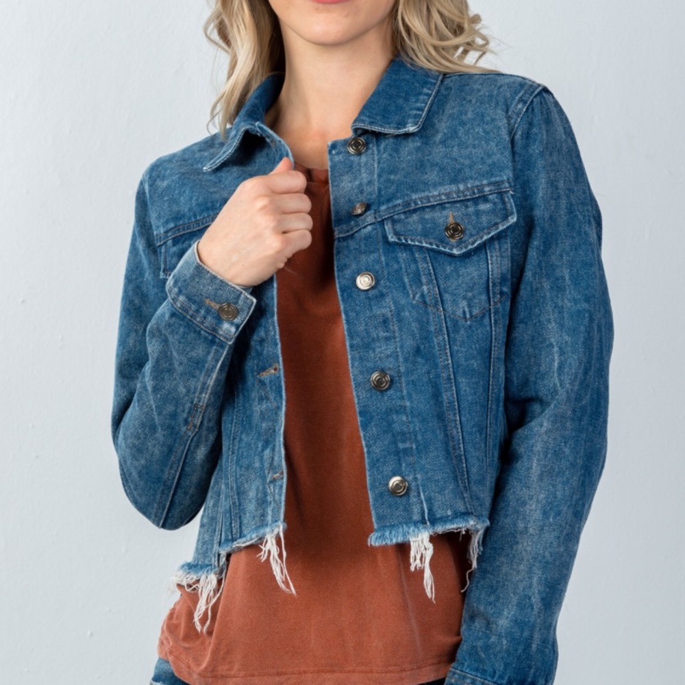 FLORAL EMBROIDERED DENIM JACKET - Picture 3 of 4